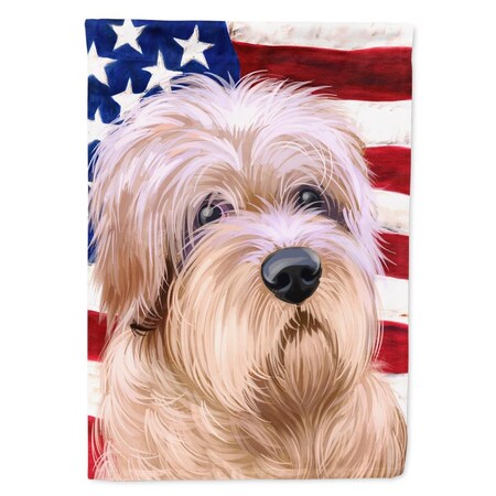 Carolines Treasures Dutch Smoushond Dog American Canvas House Flag - 28 x 0.01 x 40 in. CK6508CHF